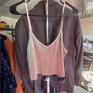 Victoria's Secret Gray Pleated Spaghetti Strap Camisole